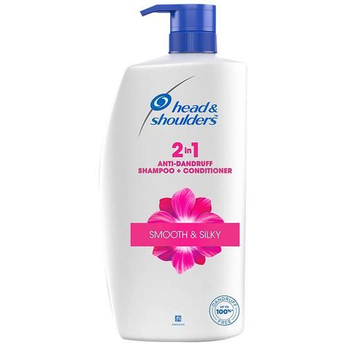 Head & shoulders Smooth & Silky 2 in 1 Anti-Dandruff Shampoo + Conditioner, Upto 100% Dandruff Free, 1 L