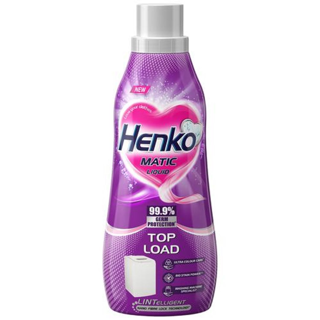 Henko Matic Liquid Detergent - Top Load With Nano Fibre Lock Technology, 99.9% Germ Protection, 500 ml