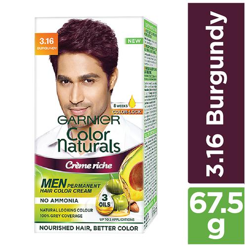 Garnier Men Hair Colour - Colour Naturals, For Men, 30 ml + 30 g Shade 3.16, Burgundy