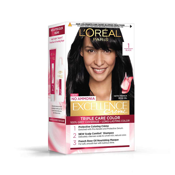 Excellence LOREAL PARIS Creme Hair Color 1 Black 72ml100g