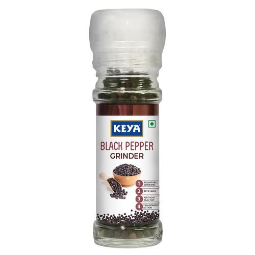 Keya Grinder - Black Pepper/Kari Menasu, 50 g Glass Bottle