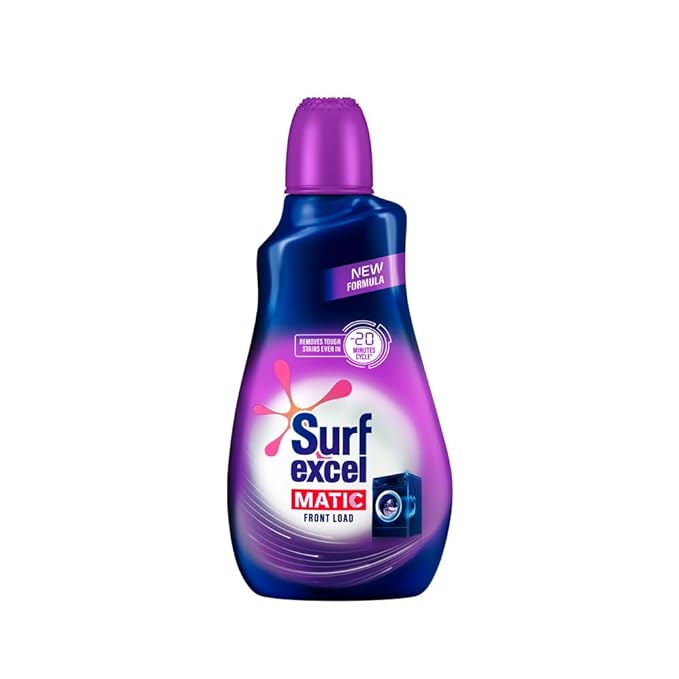 Surf Excel Matic Liquid Detergent Front Load, Specially Designed For 100% Tough Stain Removal In Front Load Machines, 500 ml
