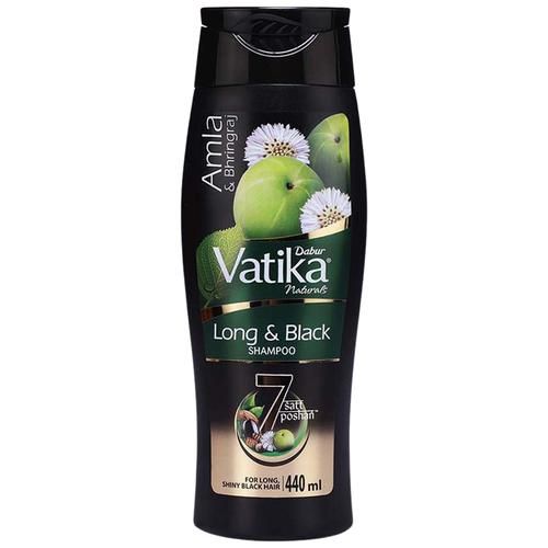 Dabur Vatika Amla Long & Black Shampoo, For Shiny, Long & Black Hair, 440ml