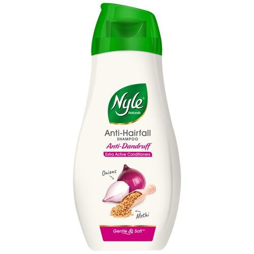 Nyle Anti-Dandruff Anti-Hair Fall Shampoo - With Onion & Methi, Improves Scalp Health, 180 ml