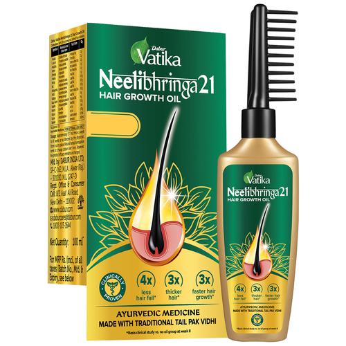 Dabur Vatika Neelibhringa 21 Hair Growth Oil - 3X Faster & Thicker Hair Growth, 100 ml