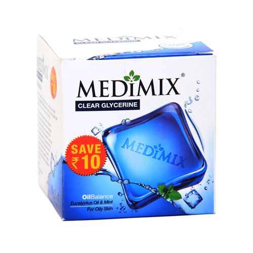Medimix Clear Glycerine Eucalyptus Oil & Mint Soap, For Oily Skin, 100 g Pack of 3