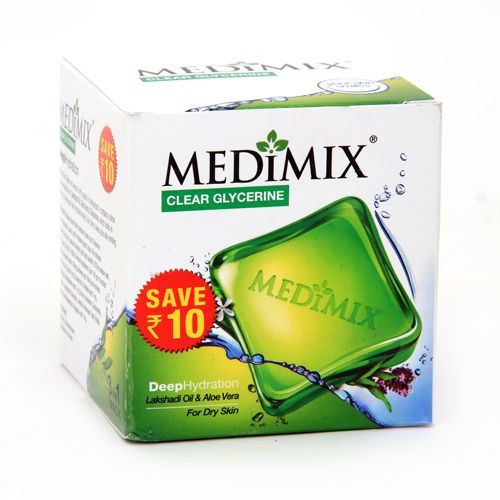 Medimix Clear Glycerine Lakshadi Oil & Aloe Vera Soap Bar, 100 g Pack of 3