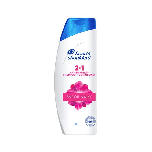 Head & shoulders Smooth & Silky 2 in 1 Anti-Dandruff Shampoo + Conditioner, Upto 100% Dandruff Free, 340 ml
