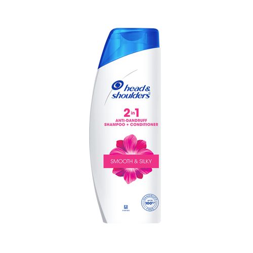 Head & shoulders Smooth & Silky 2 in 1 Anti-Dandruff Shampoo + Conditioner, Upto 100% Dandruff Free, 180 ml