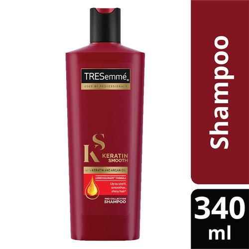 Tresemme Keratin Smooth Pro Collection Shampoo - Keratin & Argan Oil, Lower Sulphate Formula, Upto 100% Smoother Shiny Hair, 340 ml