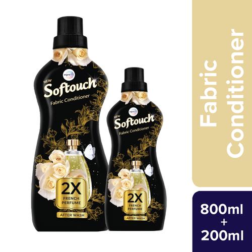 Wipro Softouch After Wash Fabric Conditioner - 2X French Perfume, Fresh Fragrance, 800 ml (Get 200 ml Free)