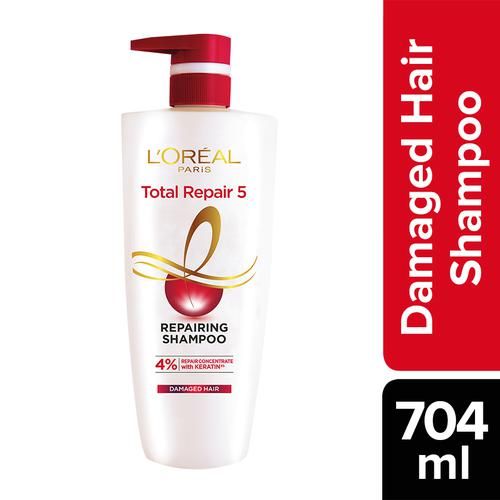 Loreal Paris Total Repair 5 Repairing Shampoo with Keratin XS, 650 ml