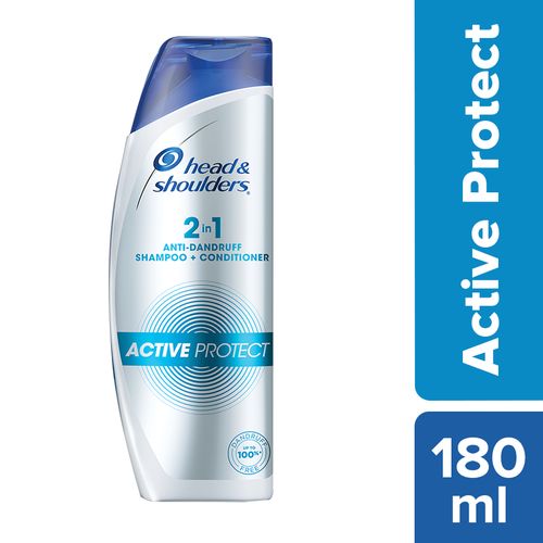Head & shoulders Active Protect 2 in 1 Anti-Dandruff Shampoo + Conditioner, Upto 100% Dandruff Free, 180 ml