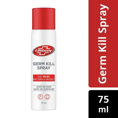 Lifebuoy Antibacterial Germ Kill Spray - Safe On Skin, Safe On Surfaces, No Gas, 75 ml