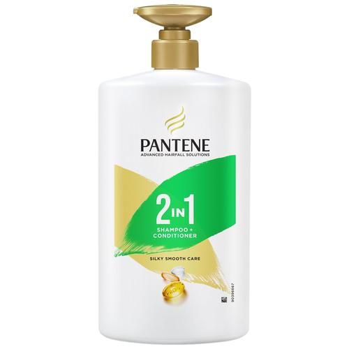 Pantene Advanced Hairfall Solution 2 in 1 Shampoo + Conditioner - Silky Smooth Care, 1 L