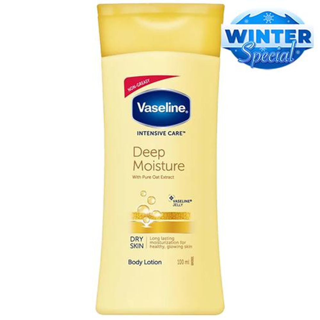 Vaseline Intensive Care Deep Moisture Body Lotion - Dry Skin, With Pure Oat Extract, Long Lasting Moisturisation, 100 ml