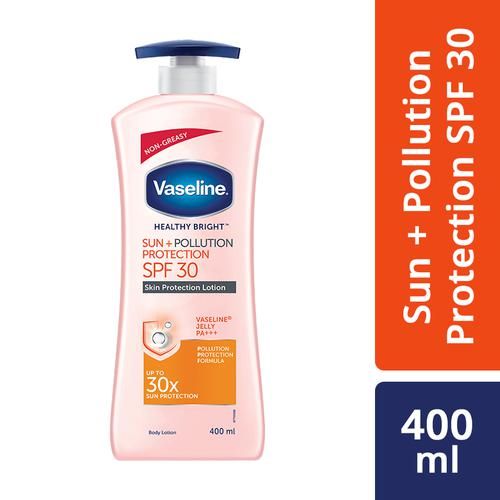 Vaseline Healthy Bright Sun + Pollution Skin Protection SPF 30 Body Lotion - + Vaseline Jelly PA+++, 400 ml