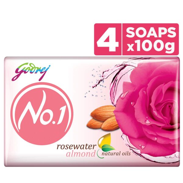 Godrej No.1 Rosewater Almond Soap Buy 4 Get 1