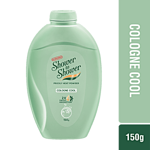 Shower To Shower Prickly Heat Powder - Cologne Cool, Ayurvedic, 2X Sweat Absorption, 150 g