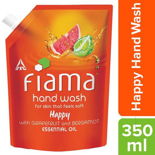 Fiama Happy Hand Wash - Grapefruit & Bergamot, 99.9% Germ Protection, 350 ml Pouch