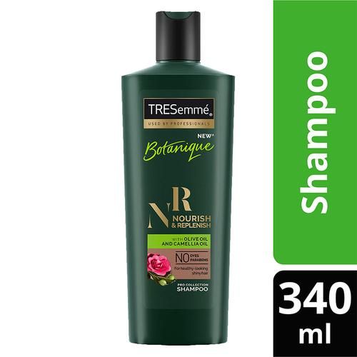 Tresemme Botanique Nourish & Replenish Pro Collection Shampoo - Olive & Camellia Oil, No Dyes & Parabens, 340 ml
