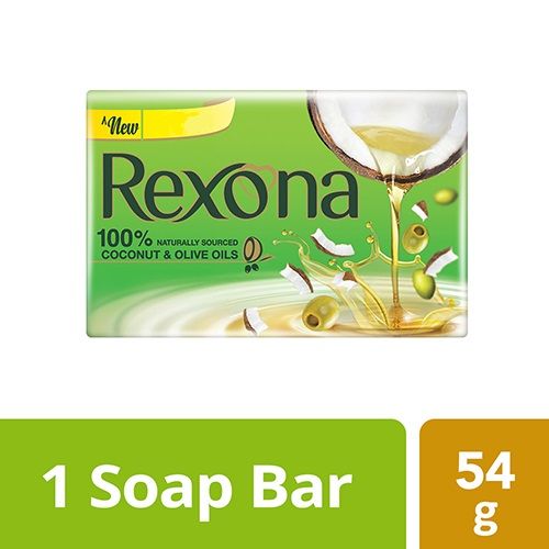 Rexona Coconut & Olive Oil Soap Bar, 100% Naturally Sourced, 100 g