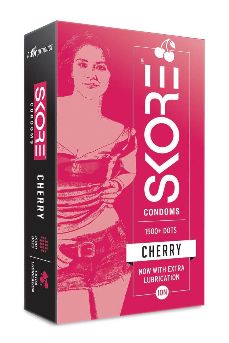 Skore Cherry Flavoured Condoms  10s Pack