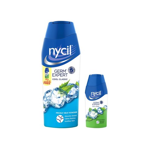 Nycil Cool Classic Germ Expert Prickly Heat Powder Talc - Free Nycil Cool Herbal Powder 50 g