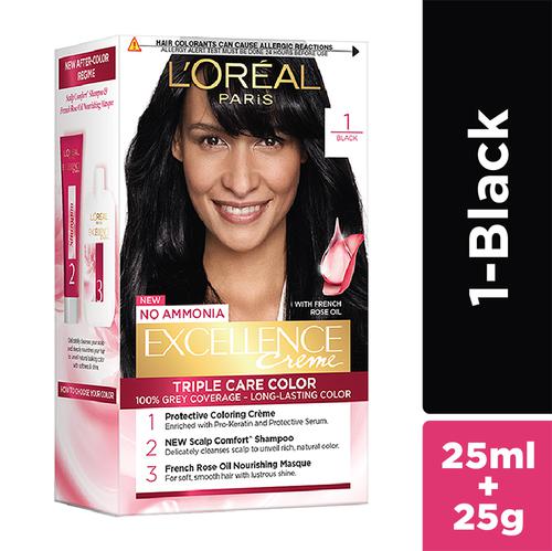 Loreal Paris Excellence Creme Hair Colour, 50 g 1 Black
