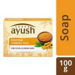 Lever Ayush Purifying Turmeric Soap For Clear Glowing Skin Detoxifies Body 100 G