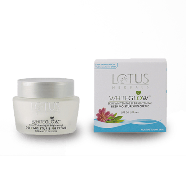 Lotus Herbals White Glow Skin Whitening And Brightening Deep Moisturising Crme Spf 20 Pa 40 G