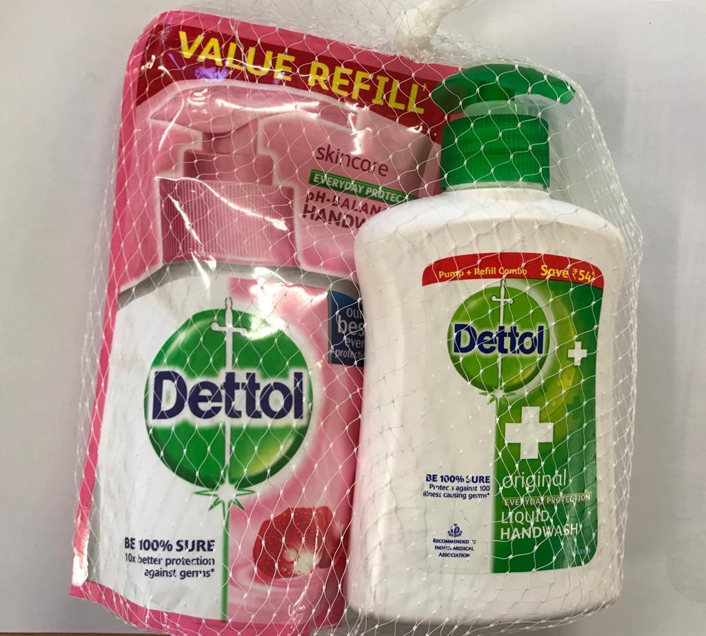 Dettol Liquid Hand Wash  Original 200ml Bottle With Skincare Handwash Refill 175 Ml