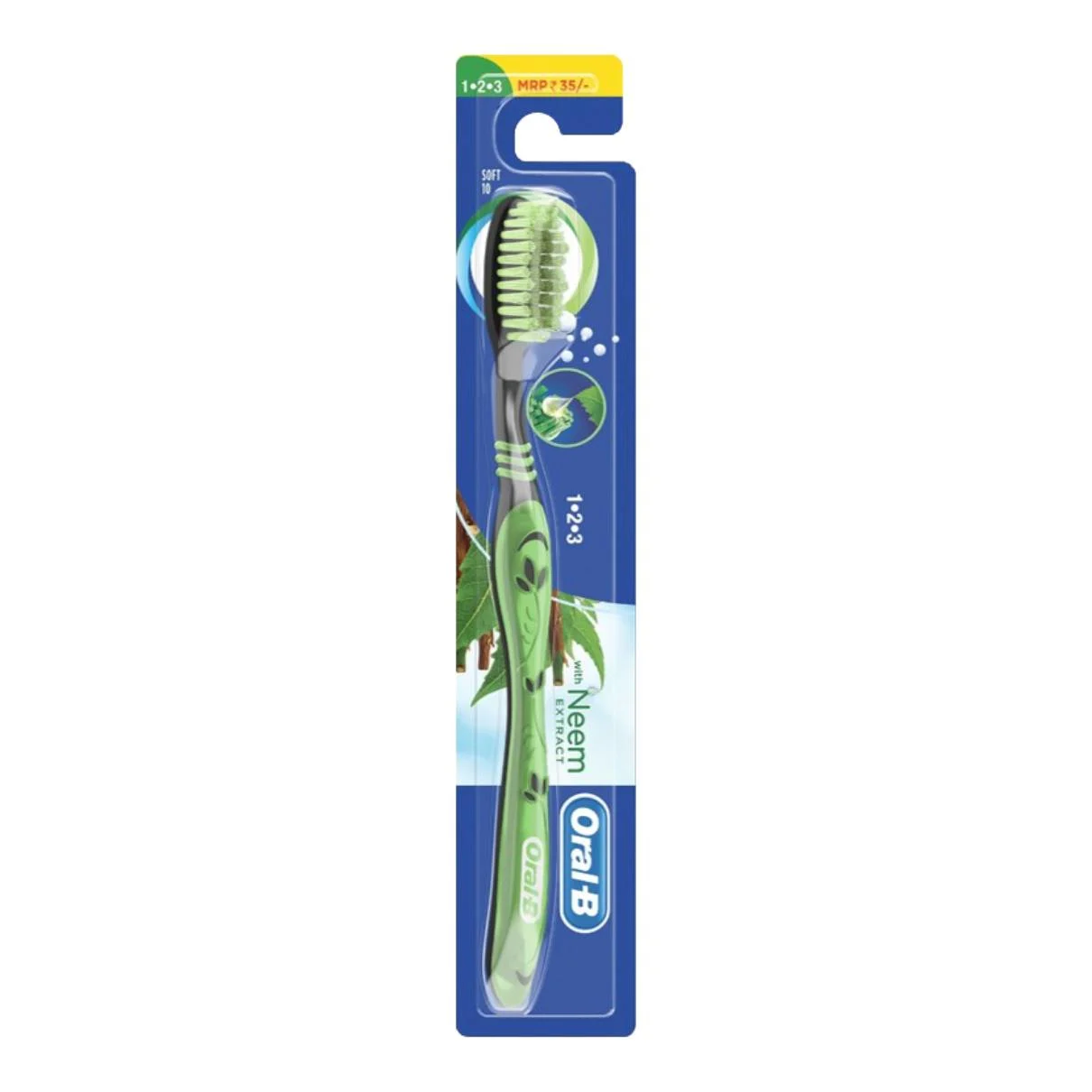 Oral-B 1.2.3 With Neem Extract Medium Toothbrush, 1N