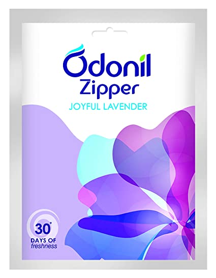 Odonil Zipper Bathroom Air Freshener â€“ Joyful Lavender, 10 G