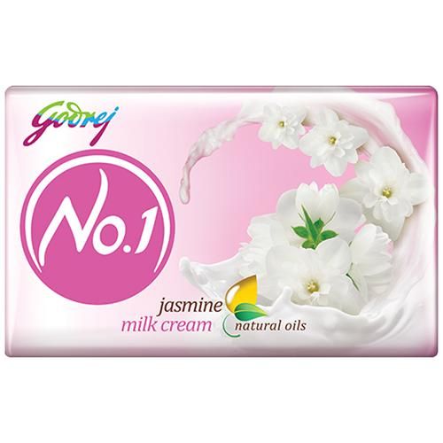 Godrej No.1 Jasmine & Milk Cream Bathing Soap, 57 g (Pack of 4)