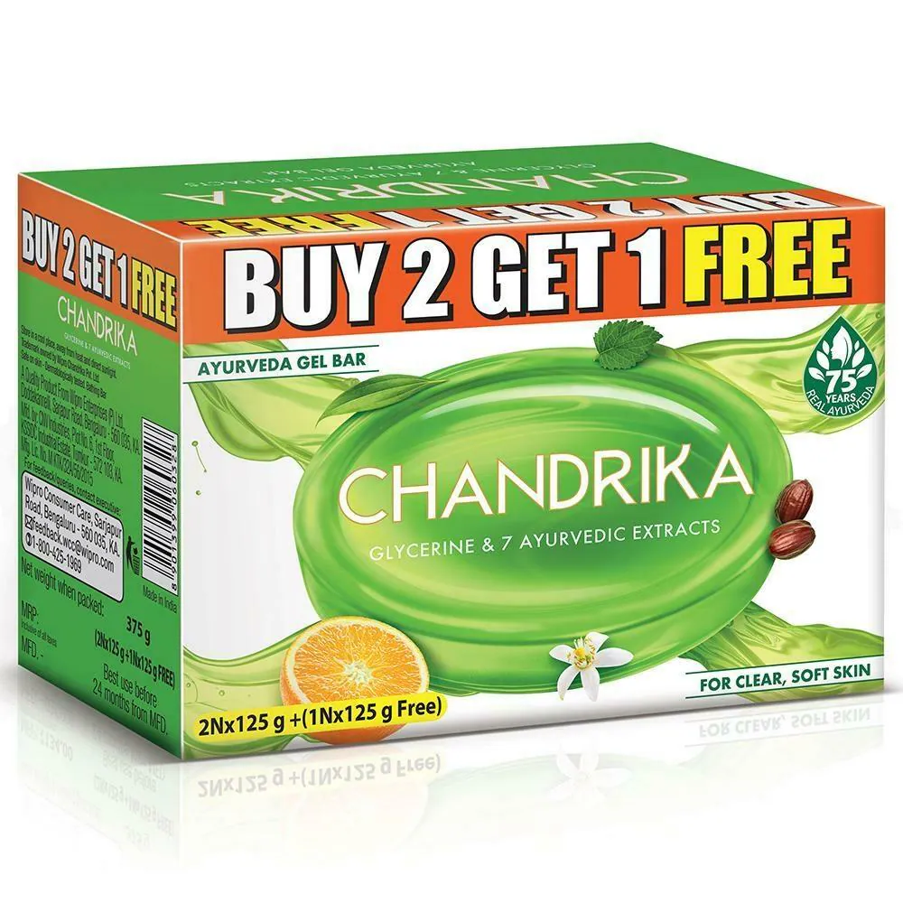 Chandrika Soap Glycerine 125g 2+1 Free