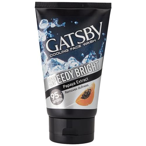 Gatsby Cooling Face Wash - Speedy Bright, With Papaya Extract, Removes Dullness, Clear Whitening, 100 g